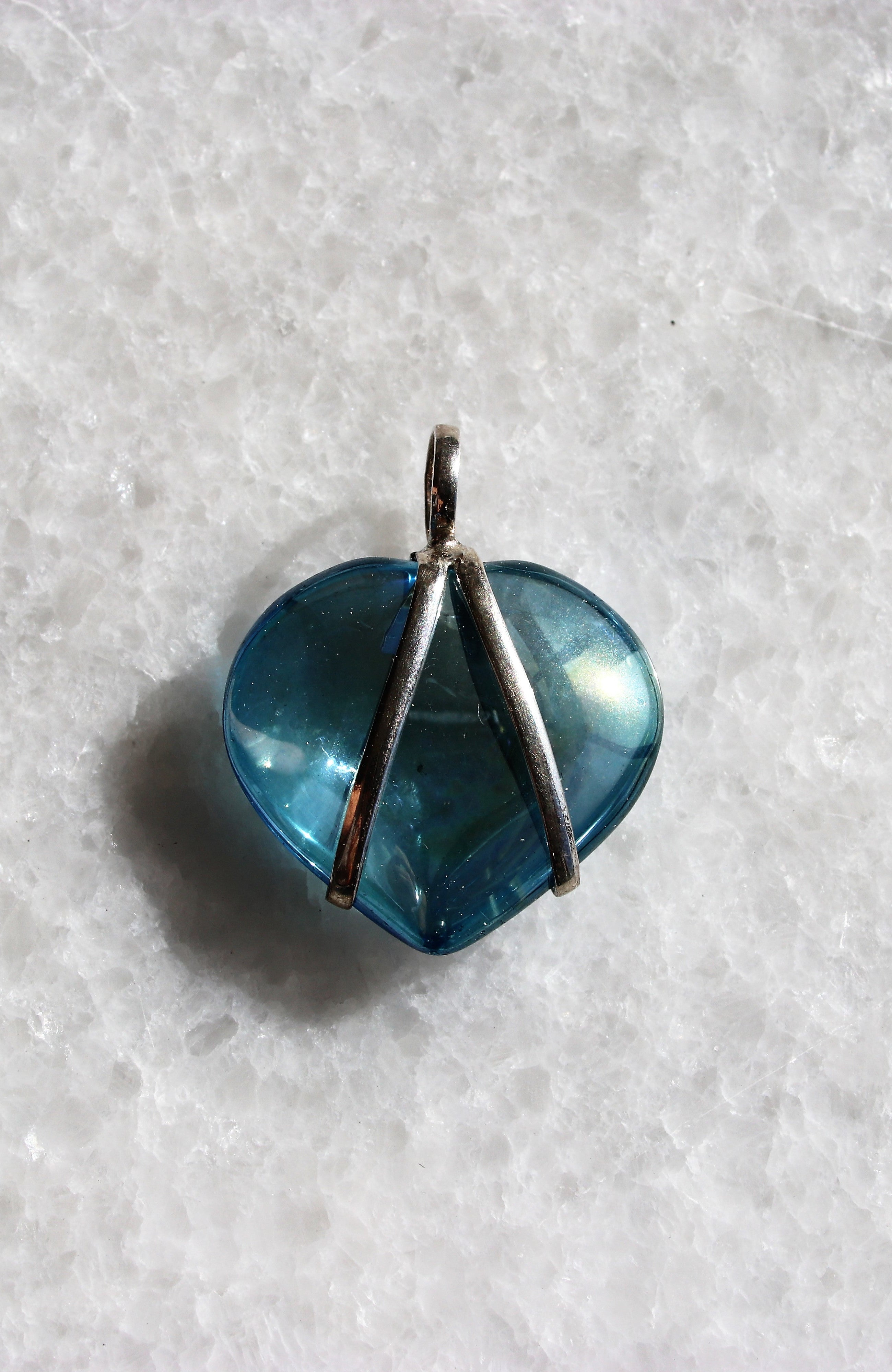Aqua Aura Heart Pendant